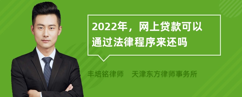 2022年，网上贷款可以通过法律程序来还吗