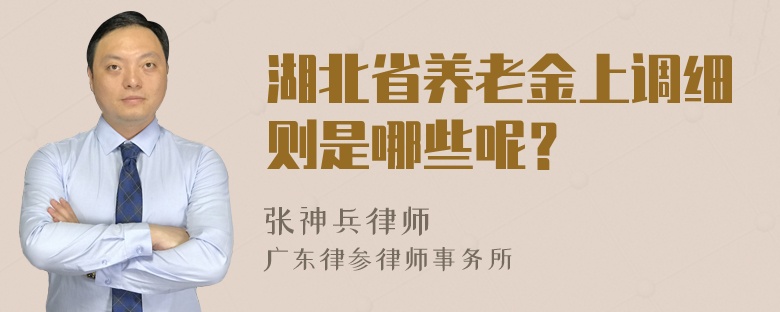 湖北省养老金上调细则是哪些呢？