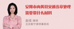 安阳市内黄县交通违章处理需要带什么材料