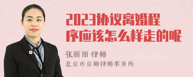 2023协议离婚程序应该怎么样走的呢