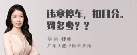 违章停车，扣几分。罚多少？？