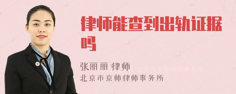 律师能查到出轨证据吗