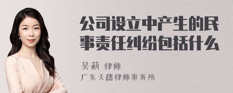 公司设立中产生的民事责任纠纷包括什么