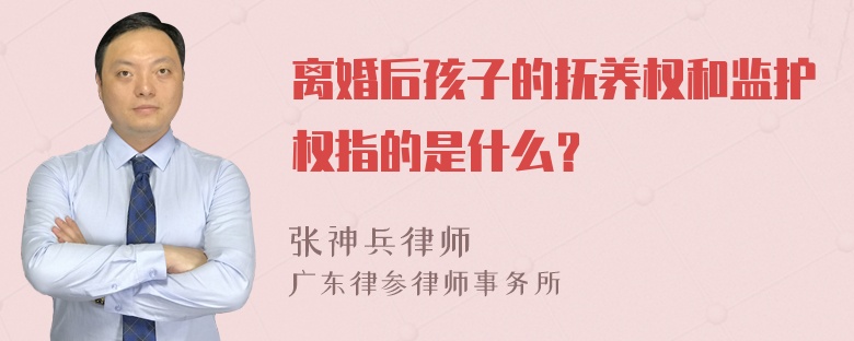 离婚后孩子的抚养权和监护权指的是什么？