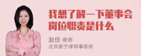 我想了解一下董事会岗位职责是什么