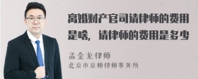 离婚财产官司请律师的费用是啥，请律师的费用是多少