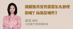 逃避赡养义务需要怎么处理的呢？标准是哪些？