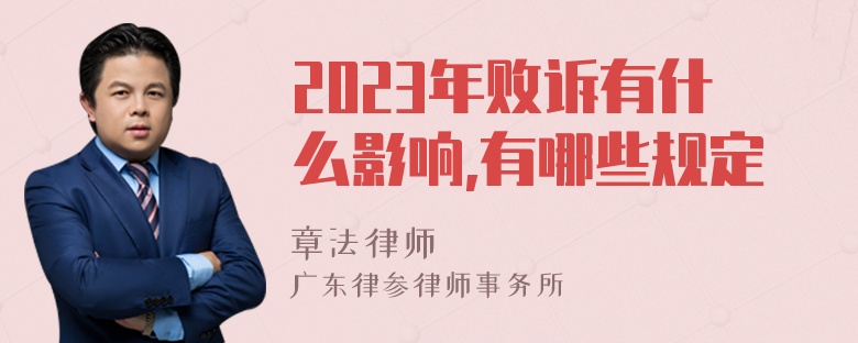 2023年败诉有什么影响,有哪些规定