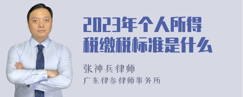 2023年个人所得税缴税标准是什么