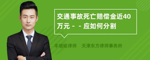 交通事故死亡赔偿金近40万元－－应如何分割