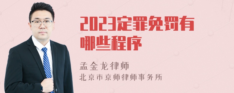 2023定罪免罚有哪些程序