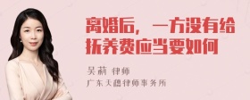 离婚后，一方没有给抚养费应当要如何