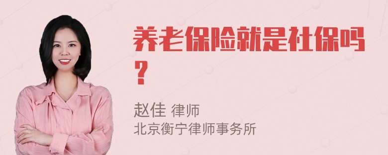 养老保险就是社保吗？