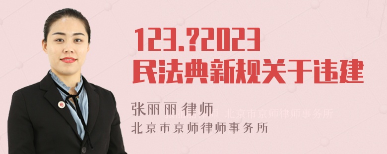 123.?2023民法典新规关于违建