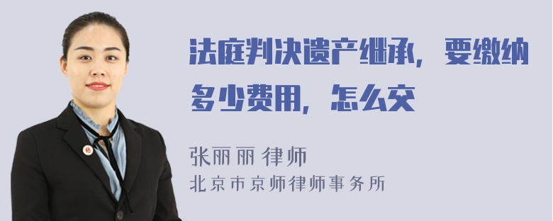 法庭判决遗产继承，要缴纳多少费用，怎么交