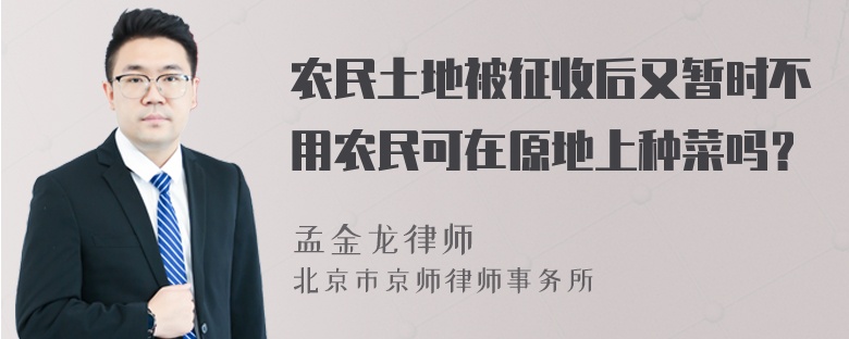 农民土地被征收后又暂时不用农民可在原地上种菜吗？