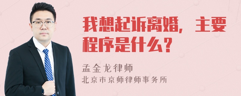我想起诉离婚，主要程序是什么？