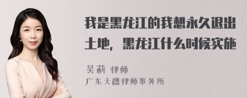 我是黑龙江的我想永久退出土地，黑龙江什么时候实施