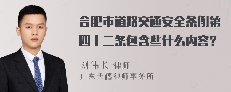 合肥市道路交通安全条例第四十二条包含些什么内容？