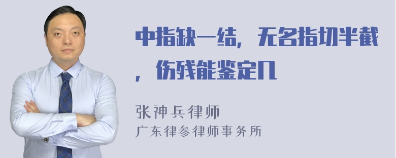 中指缺一结，无名指切半截，伤残能鉴定几