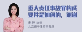 重大责任事故罪构成要件是如何的，谢谢