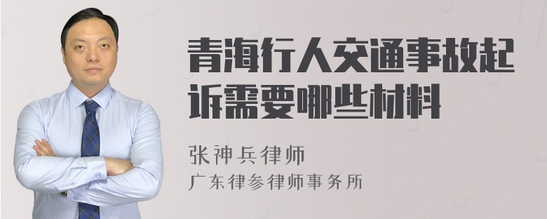 青海行人交通事故起诉需要哪些材料