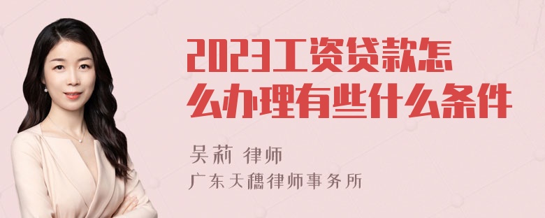 2023工资贷款怎么办理有些什么条件