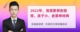 2022年，我需要那些赔偿，孩子小，老婆神经病