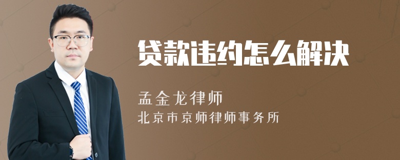 贷款违约怎么解决