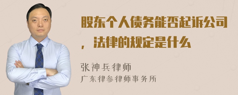 股东个人债务能否起诉公司，法律的规定是什么