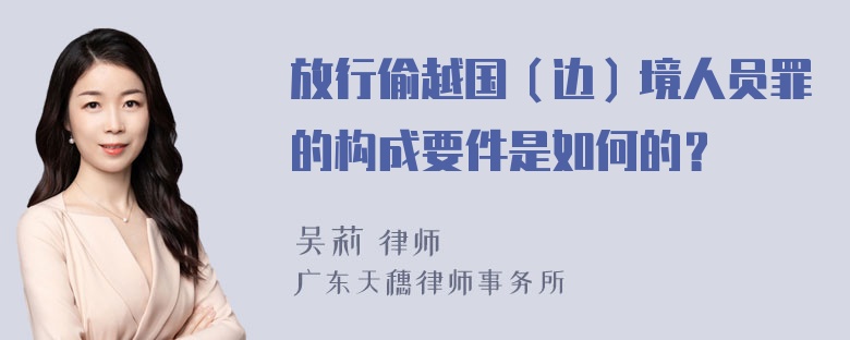 放行偷越国（边）境人员罪的构成要件是如何的？