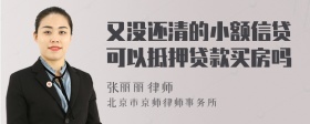 又没还清的小额信贷可以抵押贷款买房吗