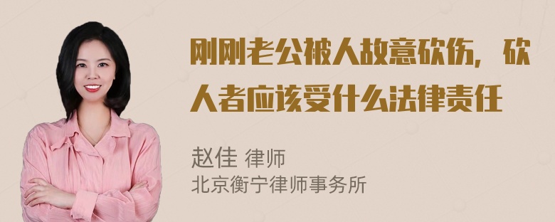 刚刚老公被人故意砍伤，砍人者应该受什么法律责任