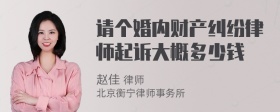 请个婚内财产纠纷律师起诉大概多少钱