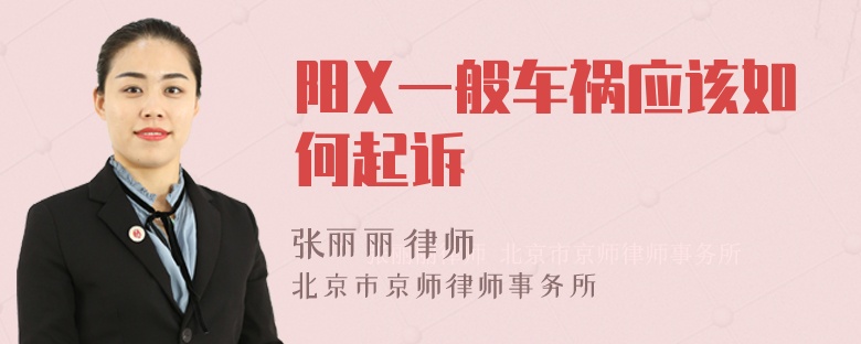 阳X一般车祸应该如何起诉