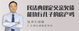 民法典规定父亲欠债能执行儿子的房产吗