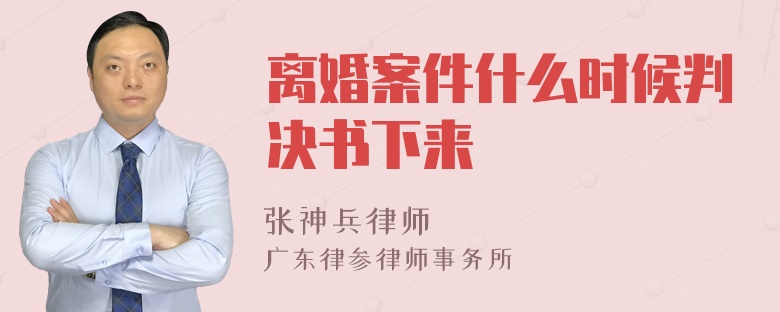 离婚案件什么时候判决书下来