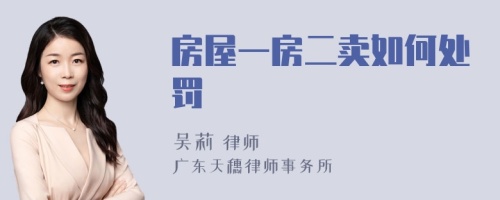 房屋一房二卖如何处罚