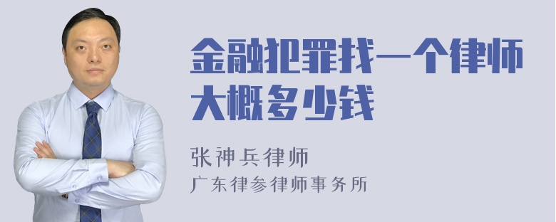 金融犯罪找一个律师大概多少钱