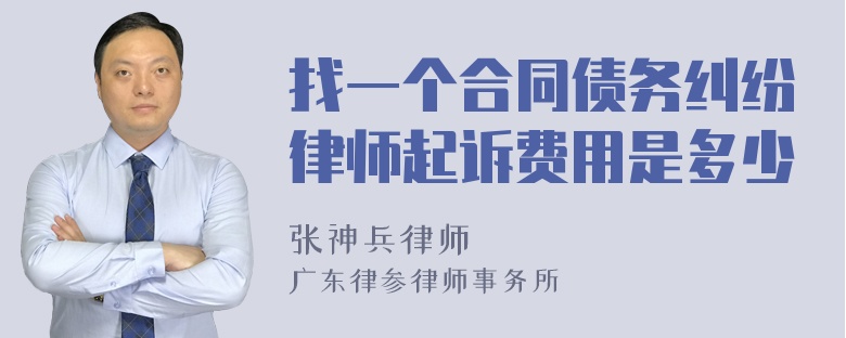 找一个合同债务纠纷律师起诉费用是多少