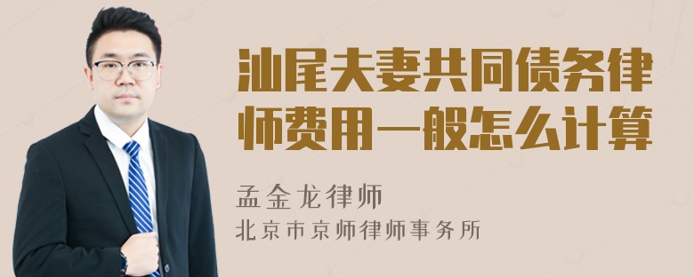 汕尾夫妻共同债务律师费用一般怎么计算