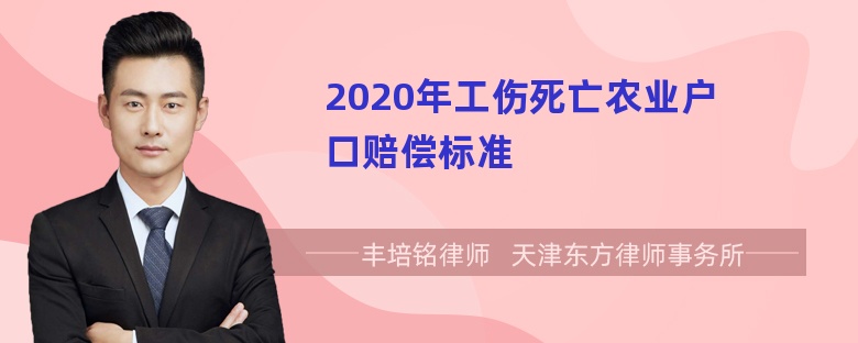 2020年工伤死亡农业户口赔偿标准