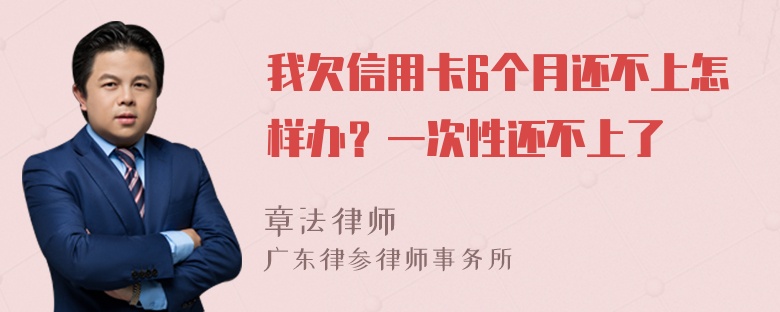 我欠信用卡6个月还不上怎样办？一次性还不上了