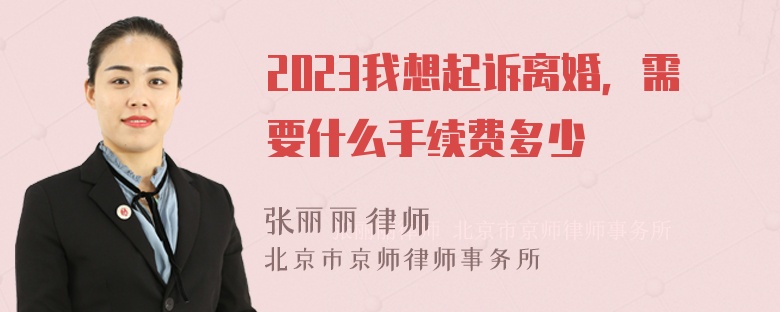 2023我想起诉离婚，需要什么手续费多少