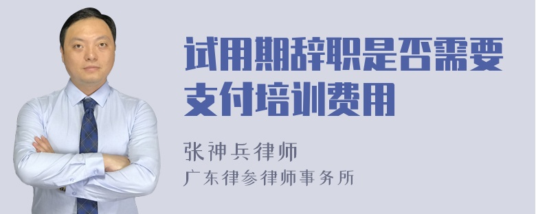 试用期辞职是否需要支付培训费用