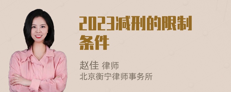 2023减刑的限制条件