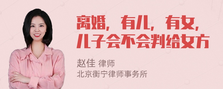 离婚，有儿，有女，儿子会不会判给女方