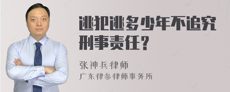 逃犯逃多少年不追究刑事责任？