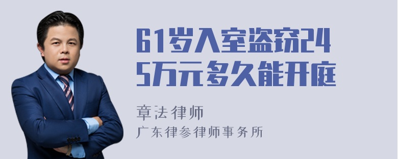 61岁入室盗窃245万元多久能开庭