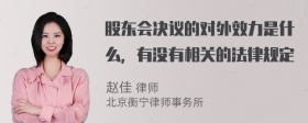 股东会决议的对外效力是什么，有没有相关的法律规定